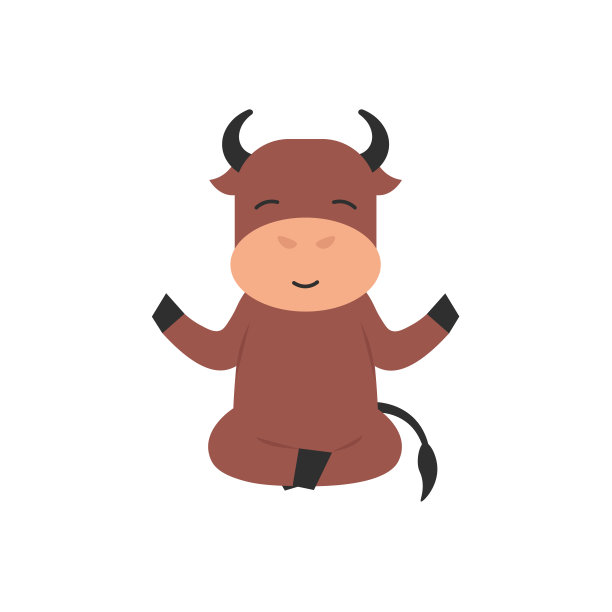 性格牛做瑜伽姿势图片下载