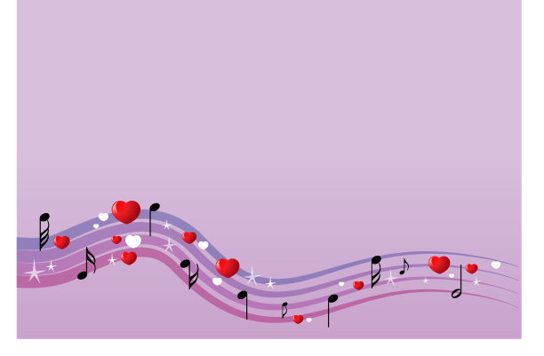 矢量音乐和爱情背景图片下载