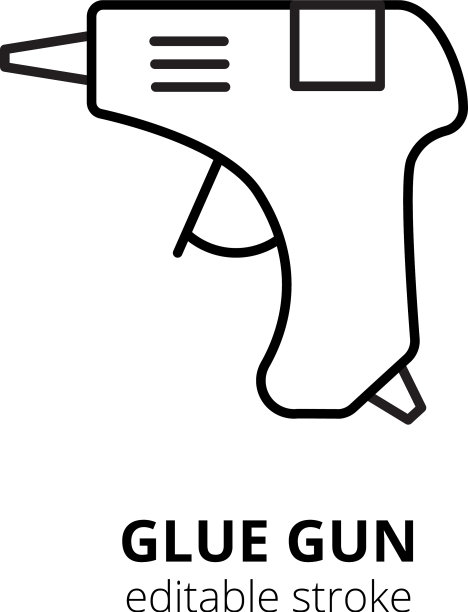 胶枪线条图标胶枪剪影图标图片下载