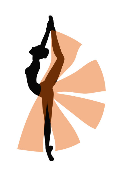 芭蕾舞女演员的剪影在透明的裙子。优雅的舞女图片下载