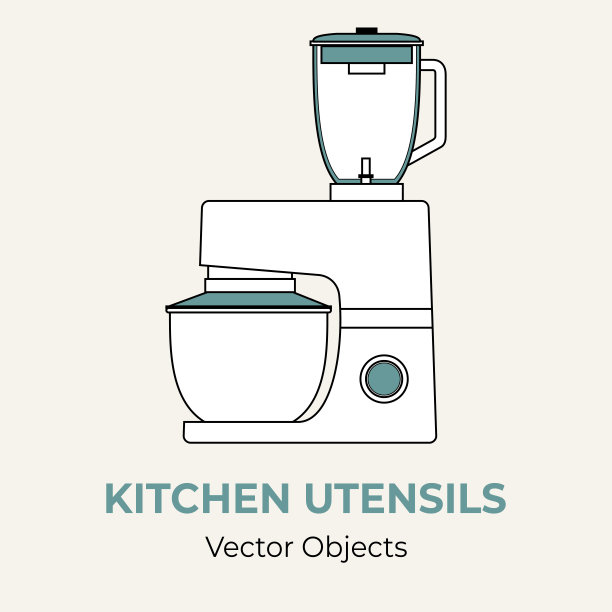 搅拌机食品处理器混合搅拌机矢量图。矢量线插图孤立。厨房混频器标志图标面包房图片下载