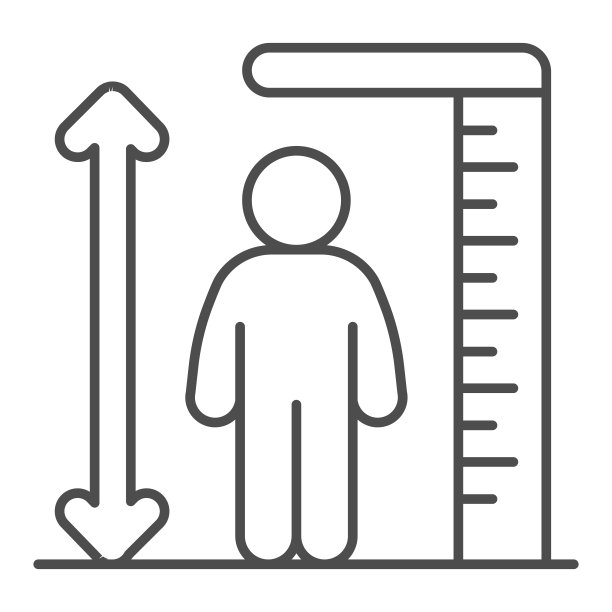 标尺与身高对比线性图标图片下载