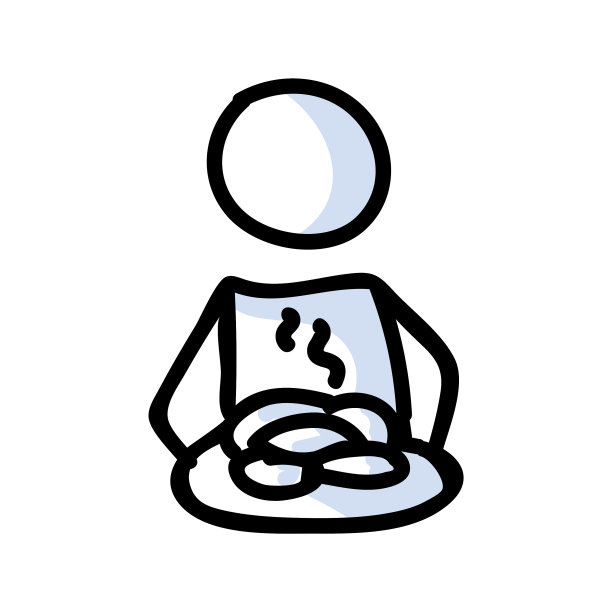 可爱的棒状面包师与饼干盘线条艺术图片下载