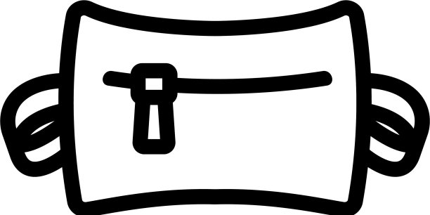 腰袋与拉链图标轮廓图片下载