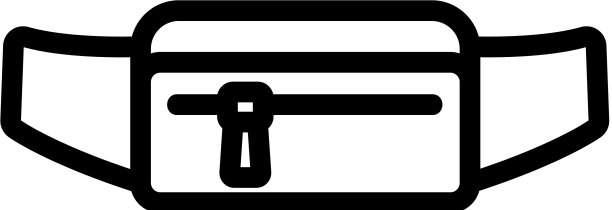 腰袋携带金钱图标轮廓图片下载