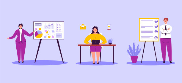 在办公室工作的男人和女人图片下载