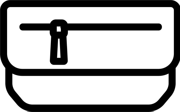 钱包与拉链图标轮廓图片下载