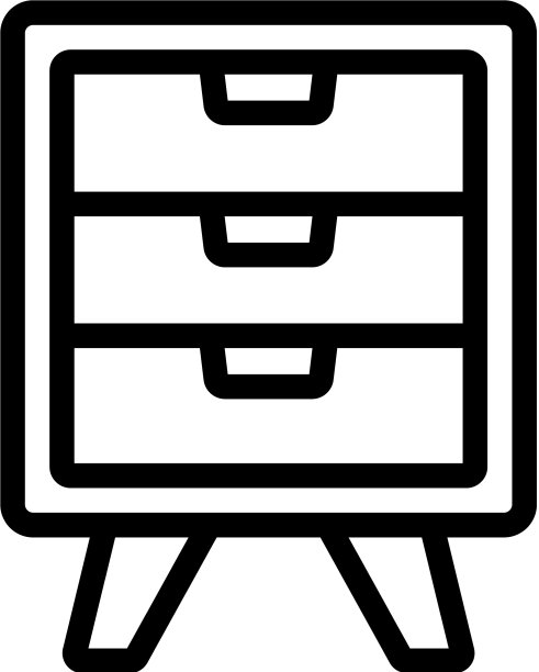 典雅风格的床头柜家具图标图片下载