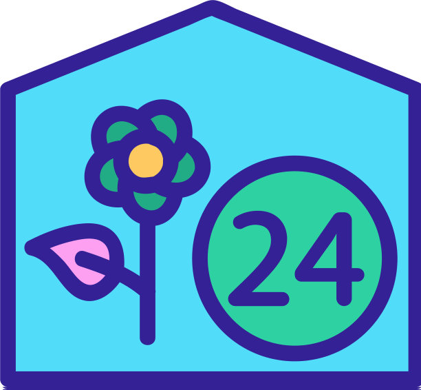 花店工作时间图标大纲图片下载