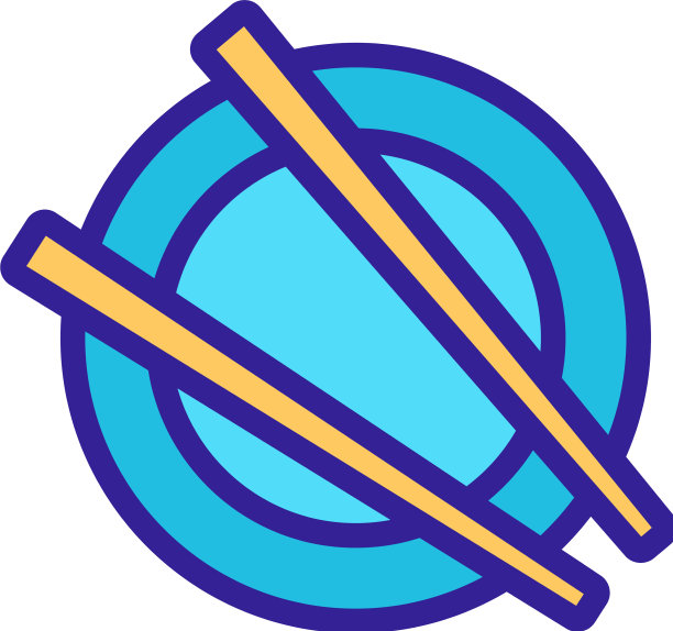 筷子上的盘子图标轮廓图片下载