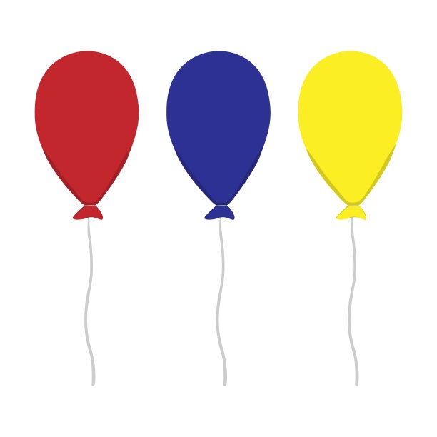 孤立的矢量气球在白色的背景图片下载