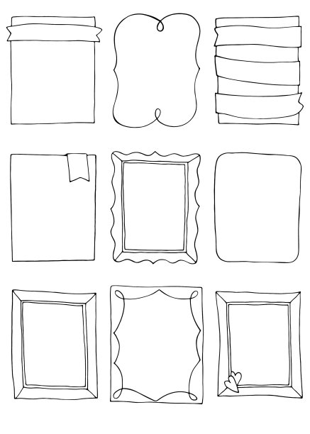 涂鸦框架集收集手绘框架图片下载