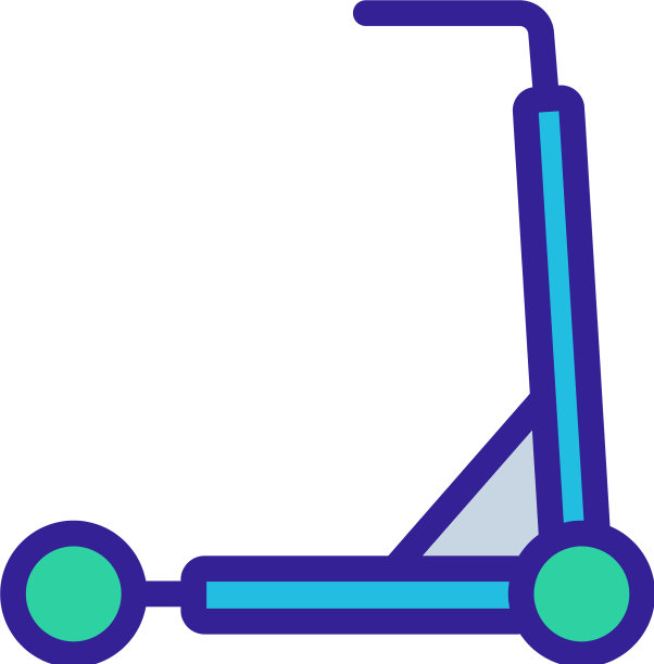 踢踏板车图标轮廓图片下载