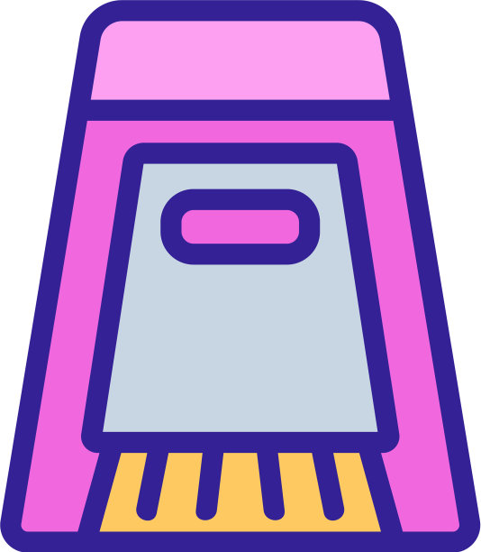 畚箕和刷子的清洁室图标图片下载