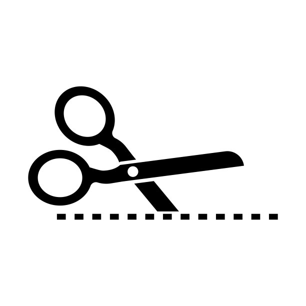 白底剪纸剪刀线。裁剪图标。矢量设计。股票的形象。EPS10。图片下载