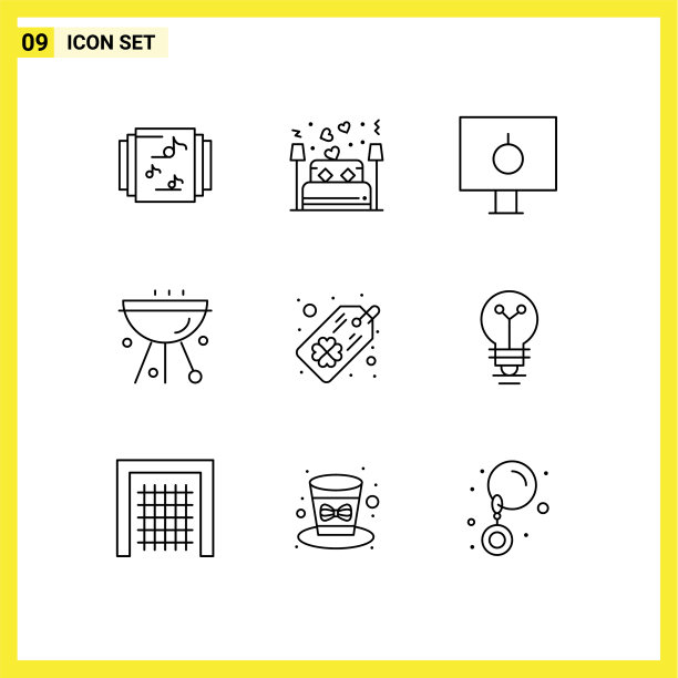 9主题大纲和可编辑的符号格栅图片下载