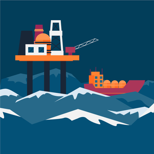 用于提取海洋中天然元素的油站图片下载