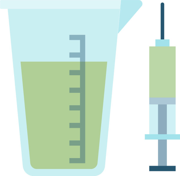 测量玻璃与注射器图标平图片下载