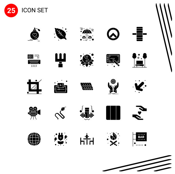 用户界面包25个基本立体字形图片下载