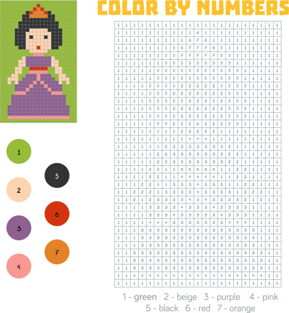 颜色数量的公主图片下载