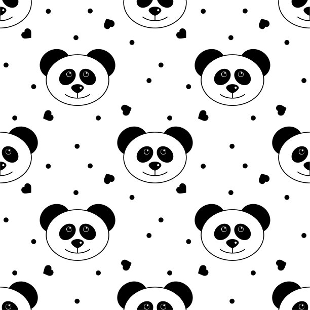 熊猫头像无缝图案不错图片下载