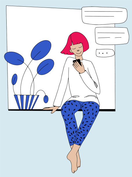 少女手里拿着手机聊天图片下载