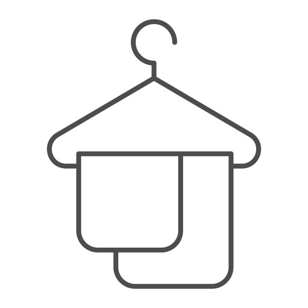 毛巾衣架上细线图标浴概念图片下载