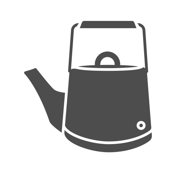 复古风格水壶固体图标茶时间概念图片下载
