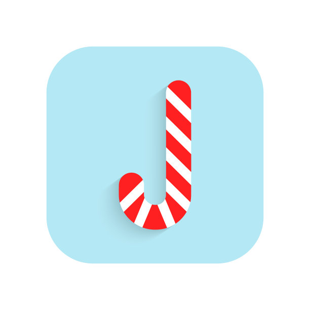 焦糖甘蔗圣诞扁平图标和图片下载