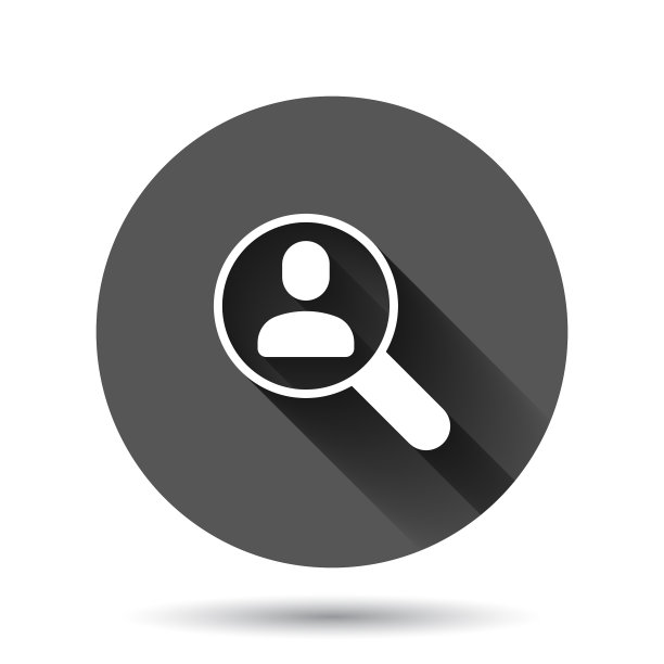 在平面风格的放大镜中搜索职位空缺图标图片下载