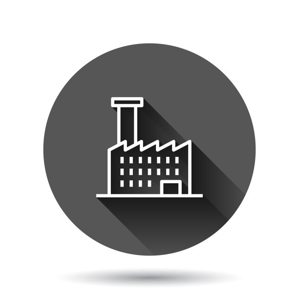 建筑图标在平坦风格的城市摩天大楼图片下载