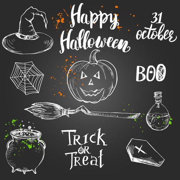 设置手绘万圣节元素图片下载