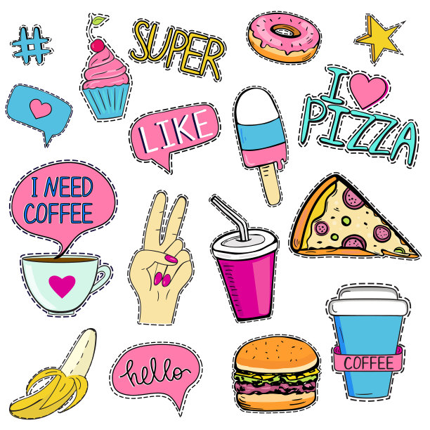 集时尚的补丁图片下载