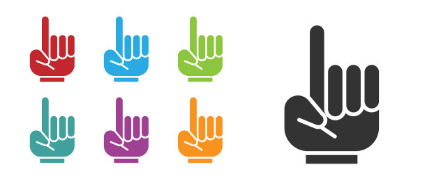 黑色的1号扇形手套和手指图片下载