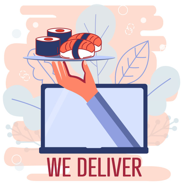 平面设计色彩丰富的外卖理念图片下载