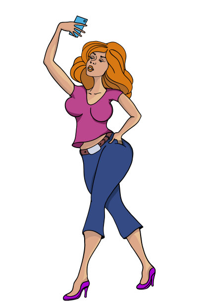 迷人的红头发女孩自拍图片下载