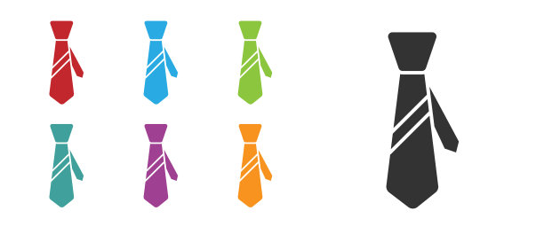 黑色领带图标孤立的白色背景图片下载