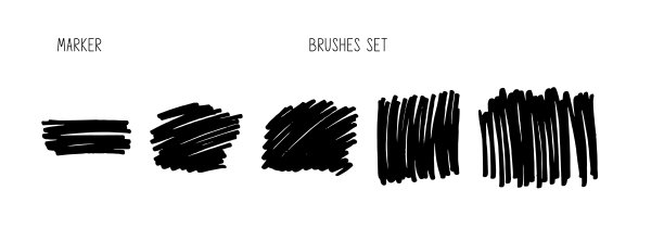 一套手绘马克笔。收藏彩笔设计，广告，横幅，插图等10 eps设计。图片下载