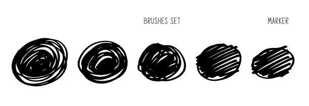 一套手绘马克笔。收藏彩笔设计，广告，横幅，插图等10 eps设计。图片下载