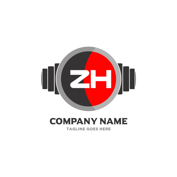 Zh字母标识设计健身和音乐图标图片下载