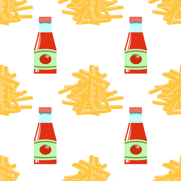 炸薯条和番茄酱炸土豆无缝对接图片下载