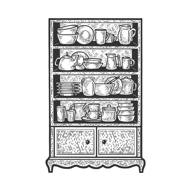 餐具柜示意图图片下载