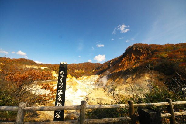 登别温泉，白烟飞扬图片下载