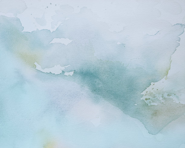 绿色和蓝色水彩背景。手绘。抽象的性质。水彩画纸上图片下载