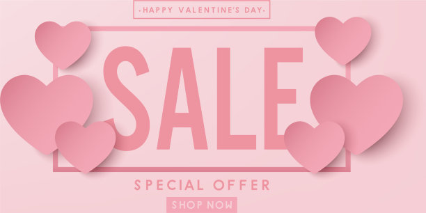 情人节概念销售横幅设计图片下载