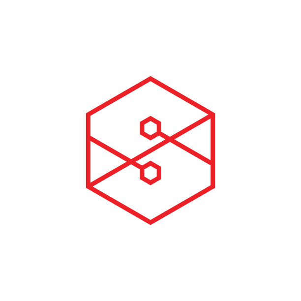 字母六边形几何线标志图片下载