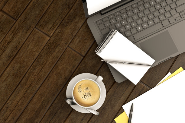 家庭办公概念的3d渲染。图片下载