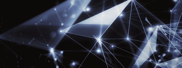 科学技术概念中由线和点连接的几何图案图片下载