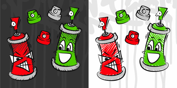 抽象的嘻哈涂鸦肮脏风格的卡通喷雾图片下载