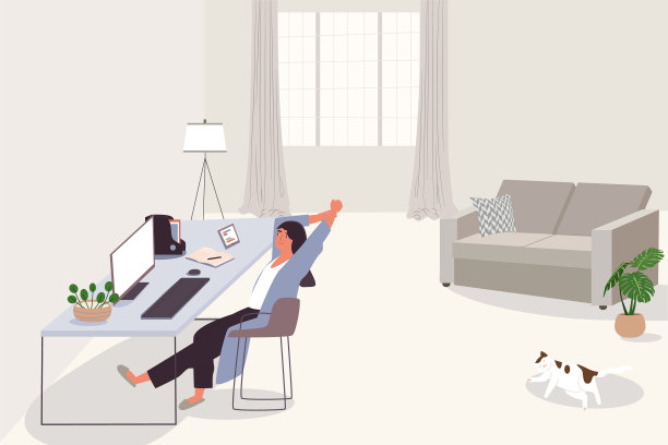 在家工作和保持社交距离图片下载